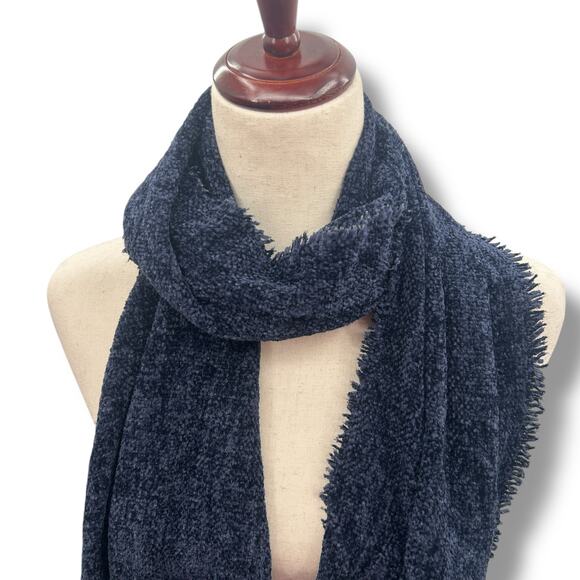 NEW Macy's Style & Co Navy Blue Chenille Winter Scarf Plush Soft Warm Unisex NWT - Picture 11 of 12